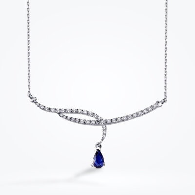 0.79 Karat Pırlanta Safir Kolye - Baroni Diamond (1)