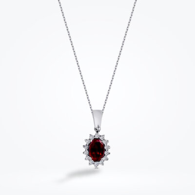 0.79 Karat Pırlanta Yakut Kolye - Baroni Diamond