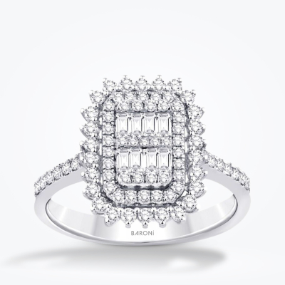 0.81 Karat Pırlanta Baget Yüzük - Baroni Diamond