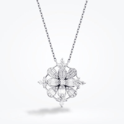 0.83 Karat Pırlanta Baget Kolye - Baroni Diamond