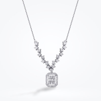 0.57 Karat Pırlanta Baget Kolye - Baroni Diamond (1)