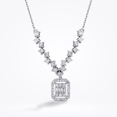 0.57 Karat Pırlanta Baget Kolye - Baroni Diamond