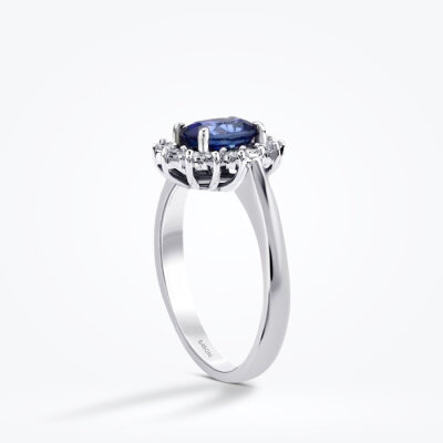 0.86 Karat Pırlanta Safir Yüzük - Baroni Diamond (1)