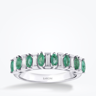 0.86 Karat Pırlanta Zümrüt Yüzük - Baroni Diamond