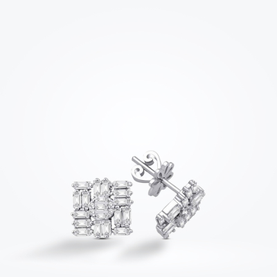 0.87 Karat Pırlanta Baget Küpe - Baroni Diamond
