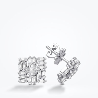 0.87 Karat Pırlanta Baget Küpe - Baroni Diamond
