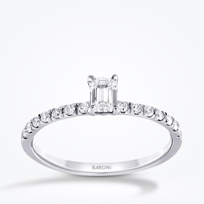 0.87 Karat Pırlanta Emerald Tektaş Yüzük - Baroni Diamond