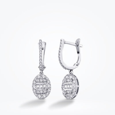 0.88 Karat Pırlanta Baget Küpe - Baroni Diamond
