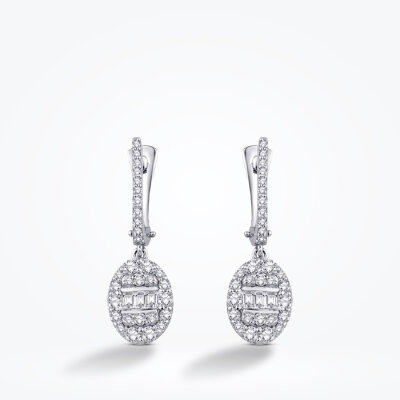 0.88 Karat Pırlanta Baget Küpe - Baroni Diamond (1)