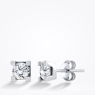 0.90 Karat Pırlanta Tektaş Küpe - Baroni Diamond