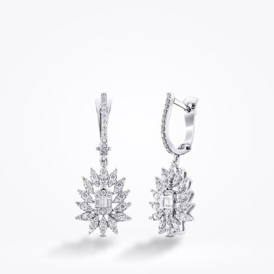 0.91 Karat Pırlanta Baget Küpe - Baroni Diamond