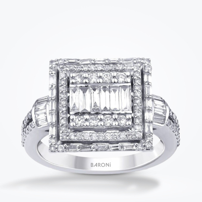0.91 Karat Pırlanta Baget Yüzük - Baroni Diamond
