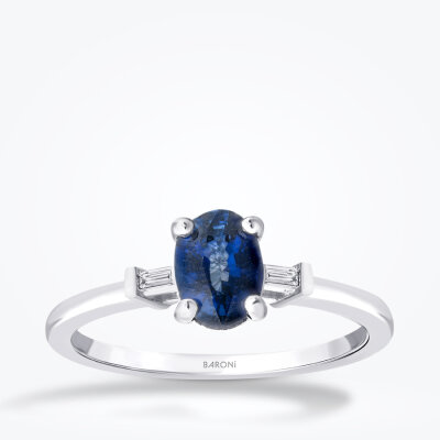 0.91 Karat Pırlanta Safir Yüzük - Baroni Diamond