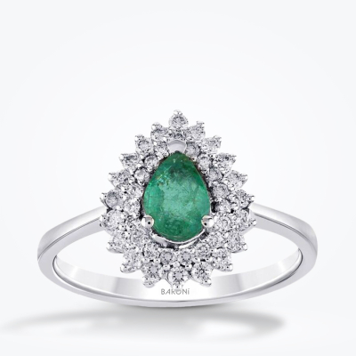 0.91 Karat Pırlanta Zümrüt Yüzük - Baroni Diamond
