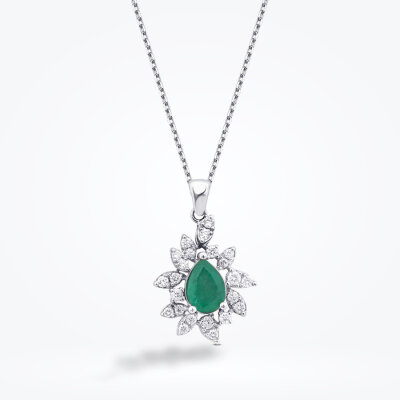 0.93 Karat Pırlanta Zümrüt Kolye - Baroni Diamond (1)