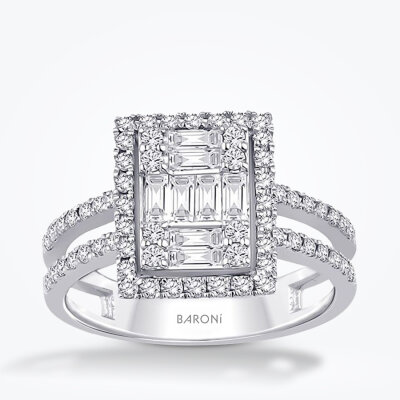 0.94 Karat Pırlanta Baget Yüzük - Baroni Diamond