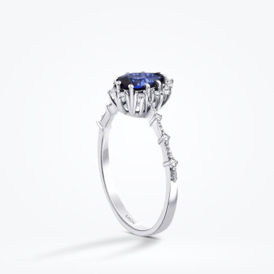 0.94 Karat Pırlanta Lotus Safir Yüzük - Baroni Diamond (1)