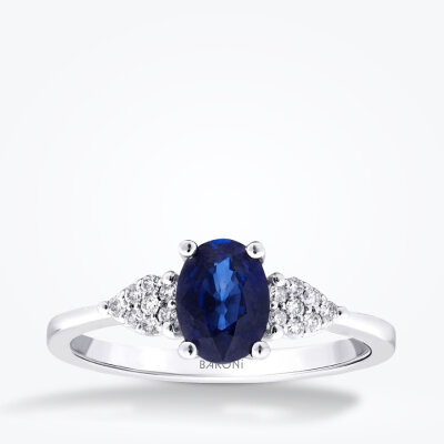 0.94 Karat Pırlanta Safir Yüzük - Baroni Diamond