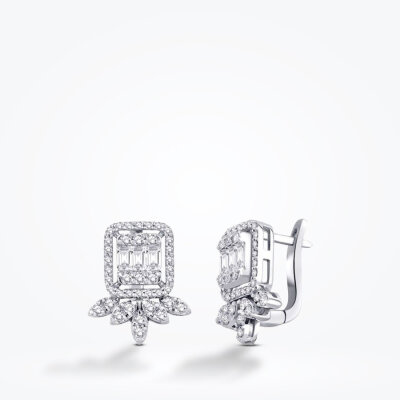 0.95 Karat Pırlanta Baget Küpe - Baroni Diamond