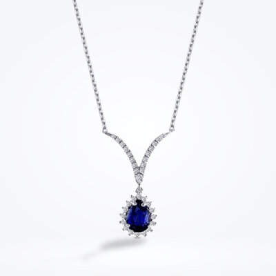 0.95 Karat Pırlanta Safir Kolye - Baroni Diamond (1)