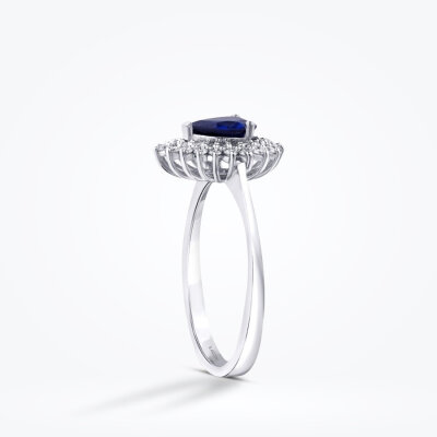 0.96 Karat Pırlanta Safir Yüzük - Baroni Diamond (1)