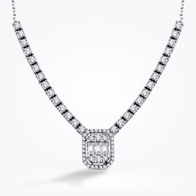 1.02 Karat Pırlanta Baget Kolye - Baroni Diamond
