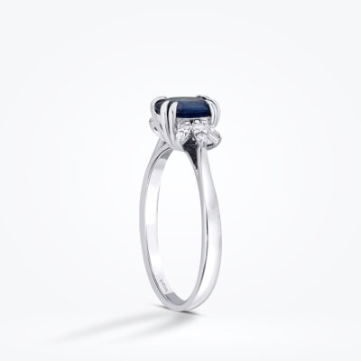 0.98 Karat Pırlanta Lotus Safir Yüzük - Baroni Diamond (1)