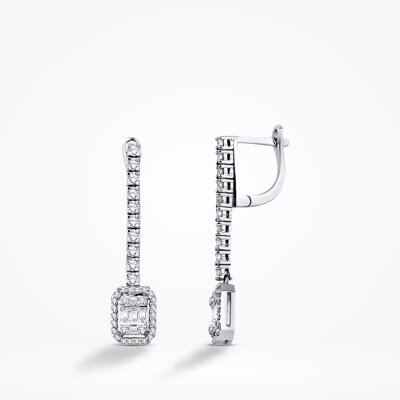 0.99 Karat Pırlanta Baget Küpe - Baroni Diamond