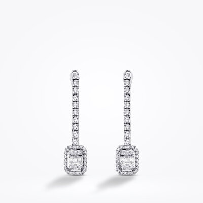0.99 Karat Pırlanta Baget Küpe - Baroni Diamond (1)