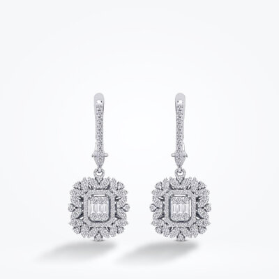 0.99 Karat Pırlanta Baget Küpe - Baroni Diamond (1)