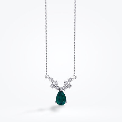 0.99 Karat Pırlanta Zümrüt Kolye - Baroni Diamond