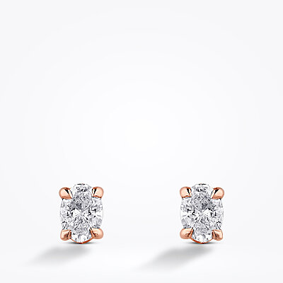 1.00 Karat Pırlanta Oval Tektaş Küpe - Baroni Diamond (1)