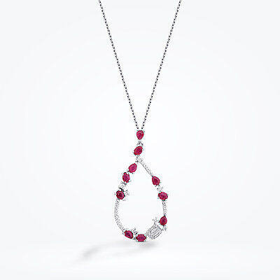 1.02 Karat Pırlanta Damla Yakut Trend Kolye - Baroni Diamond (1)