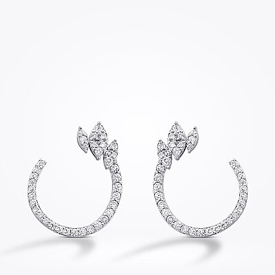 1.04 Karat Pırlanta Yuvarlak Detaylı Küpe - Baroni Diamond (1)