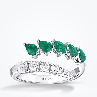 1.05 Karat Pırlanta Zümrüt Yüzük - Baroni Diamond