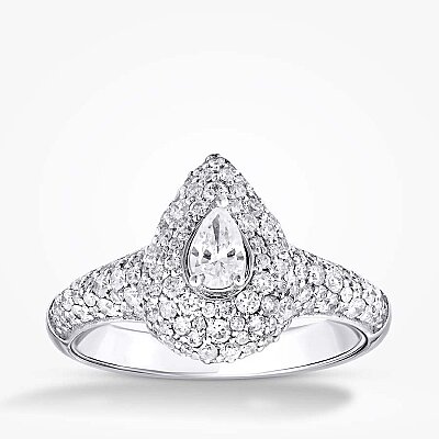 1.07 Karat Pırlanta Damla Yüzük - Baroni Diamond