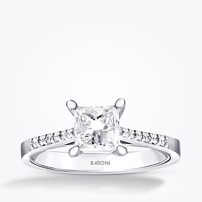 1.11 Karat Pırlanta Prenses Tektaş Yüzük - Baroni Diamond