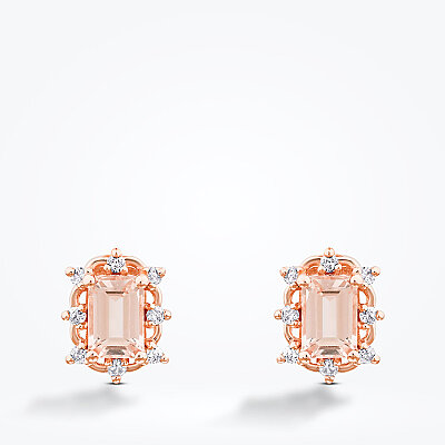 1.15 Karat Pırlanta Morganit Küpe - Baroni Diamond (1)