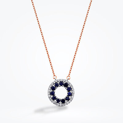 1.19 Karat Pırlanta Safir Kolye - Baroni Diamond