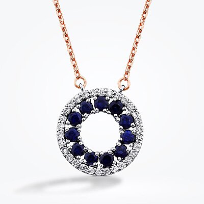 1.19 Karat Pırlanta Safir Kolye - Baroni Diamond (1)