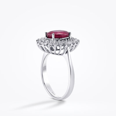1.24 Karat Pırlanta Oval Yakut Yüzük - Baroni Diamond (1)