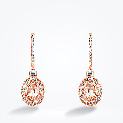1.29 Karat Pırlanta Morganit Küpe - Baroni Diamond (1)
