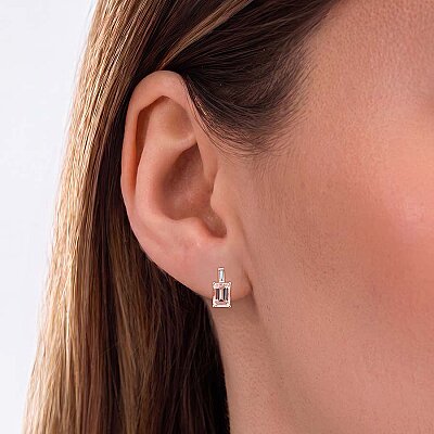 1.34 Karat Pırlanta Morganit Küpe - Baroni Diamond (1)