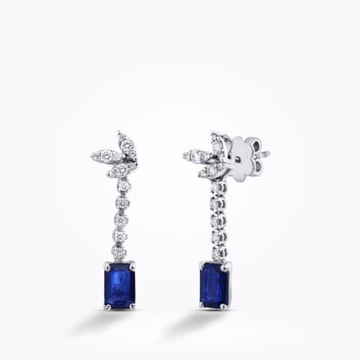 1.38 Karat Pırlanta Safir Küpe - Baroni Diamond (1)
