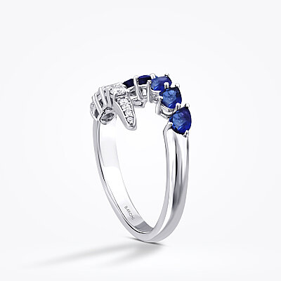 1.38 Karat Pırlanta Safir Yüzük - Baroni Diamond (1)