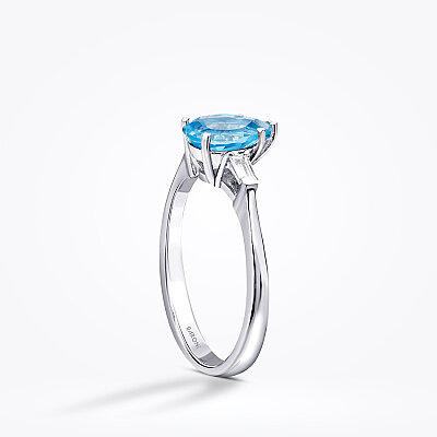 1.39 Karat Pırlanta Blue Topaz Yüzük - Baroni Diamond (1)