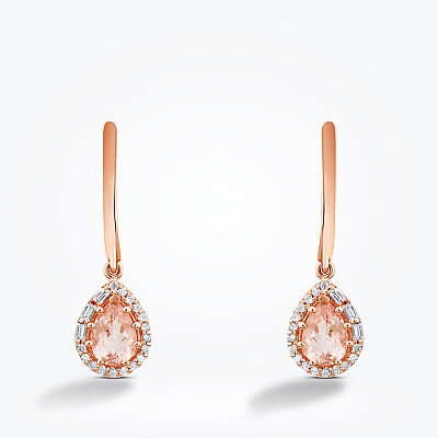 1.39 Karat Pırlanta Morganit Küpe - Baroni Diamond (1)
