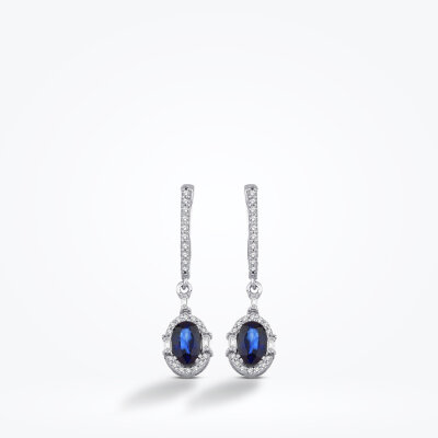 1.40 Karat Pırlanta Safir Küpe - Baroni Diamond (1)