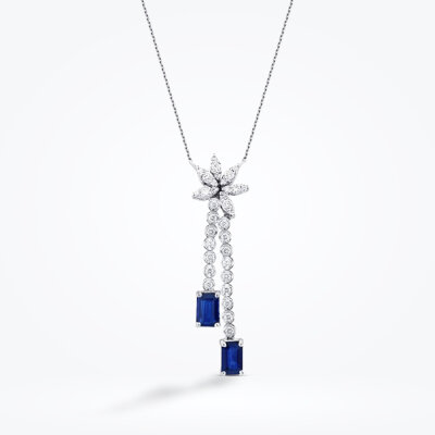 1.45 Karat Pırlanta Safir Gerdanlık - Baroni Diamond