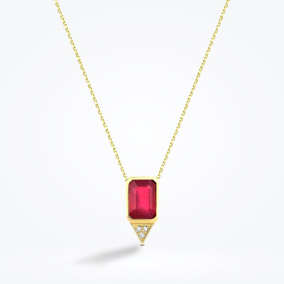1.54 Karat Pırlanta Yakut Kolye - Baroni Diamond